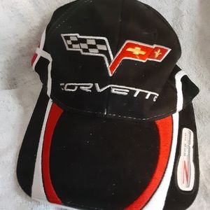 Corvette Black Cap Hat One Size Mens Womens Unisex Grey Red Checkered Flags